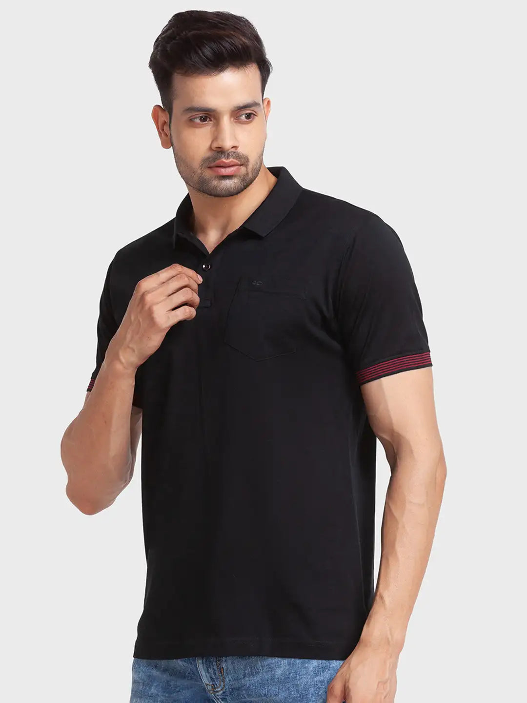 Men Tailored Fit Maroon Polo
