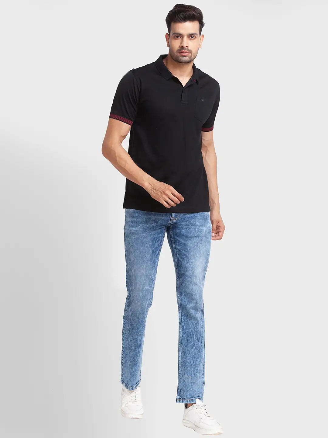 Men Tailored Fit Maroon Polo
