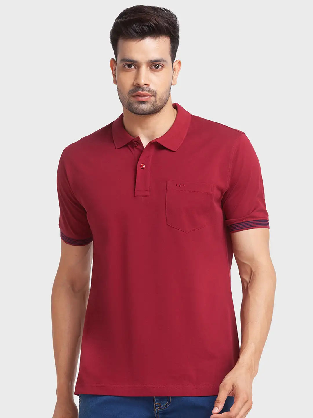Men Tailored Fit Green Polo
