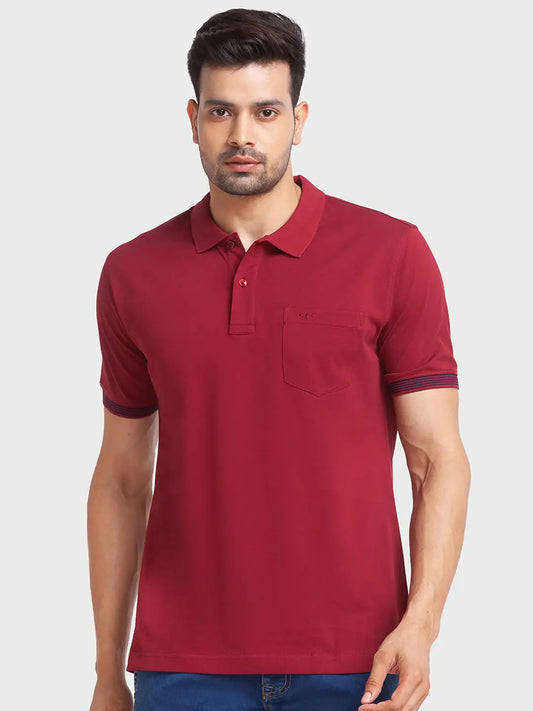 Men Tailored Fit Green Polo