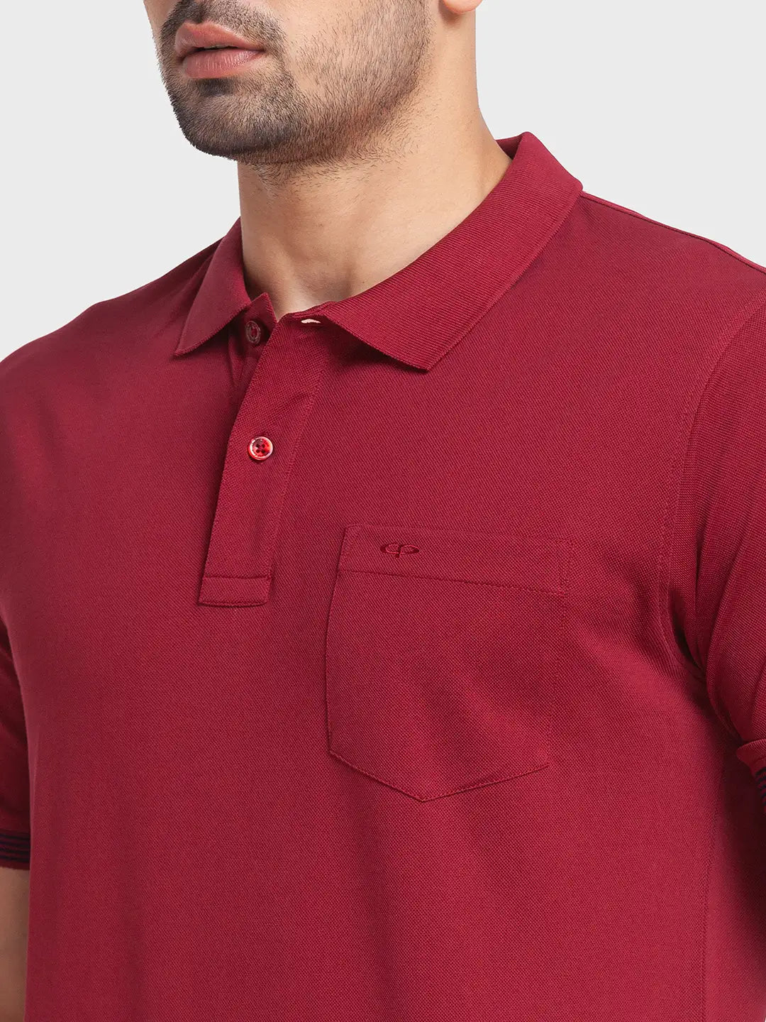 Men Tailored Fit Green Polo