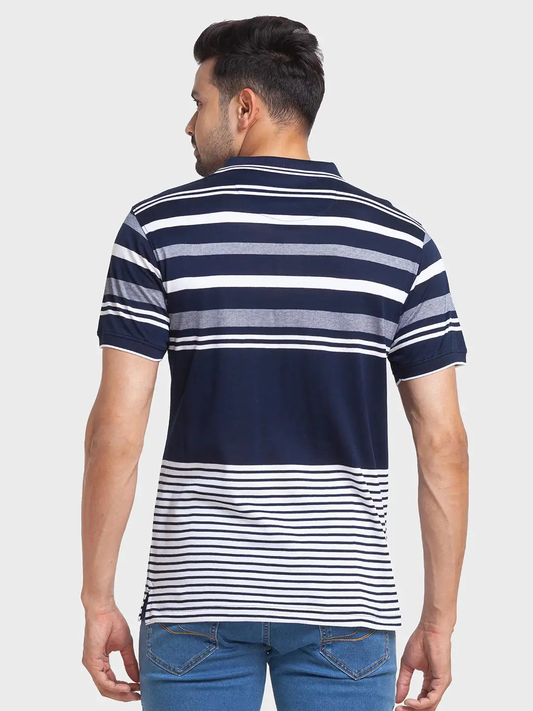 Men Tailored Fit Blue Polo