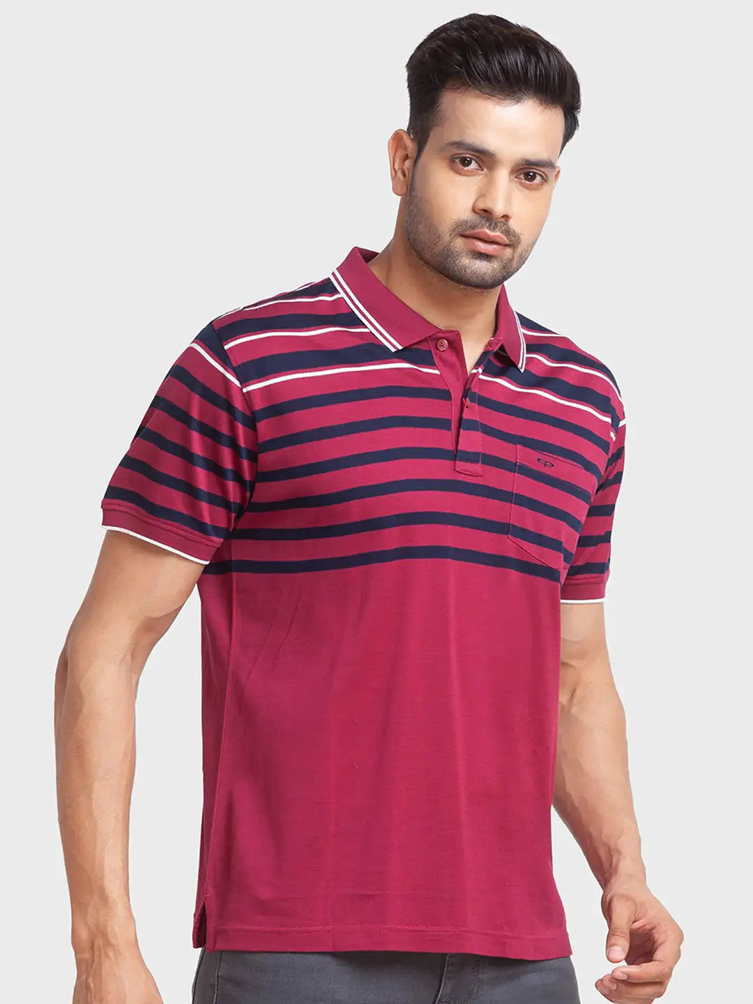Men Tailored Fit Green Polo