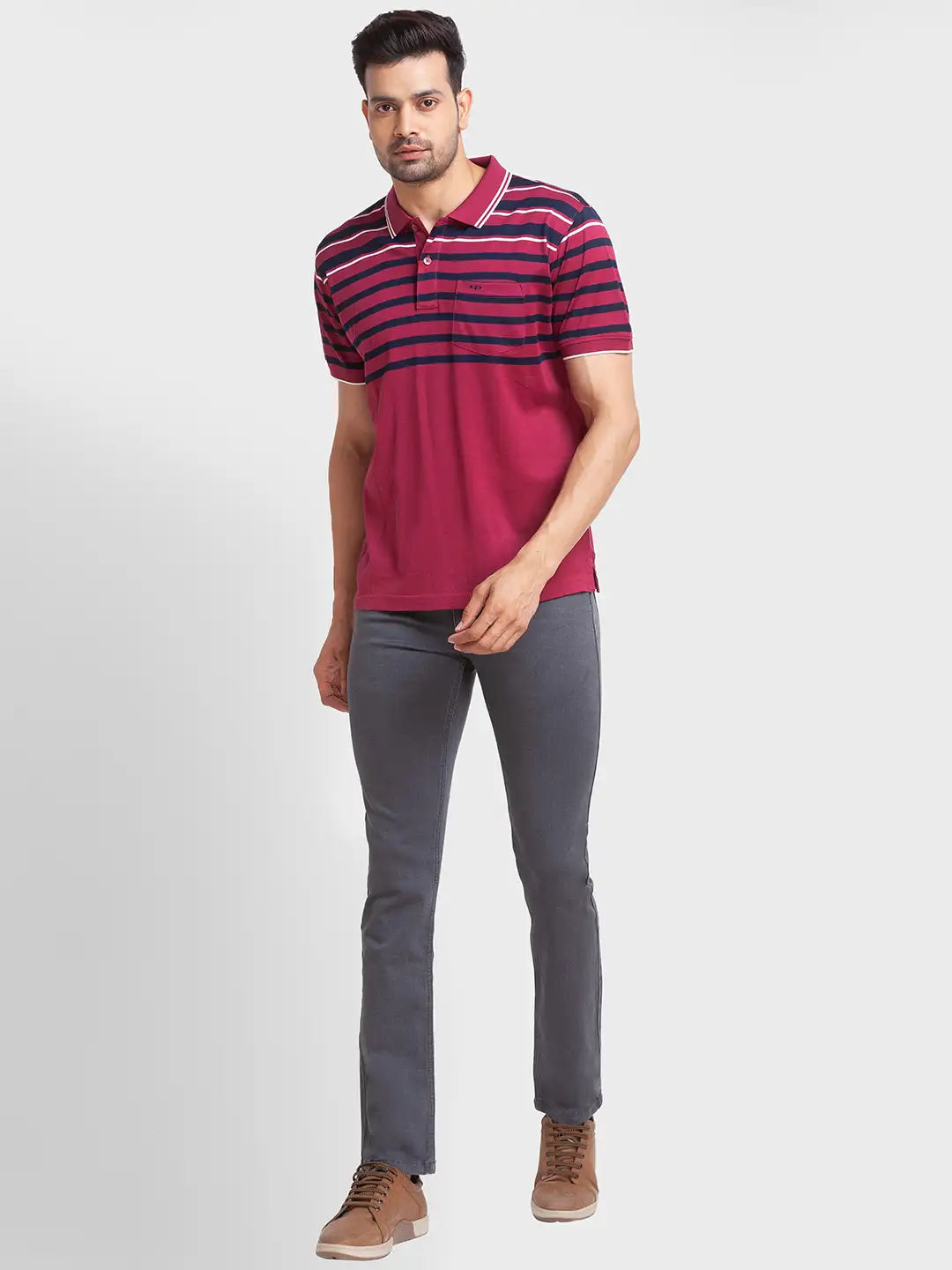 Men Tailored Fit Green Polo