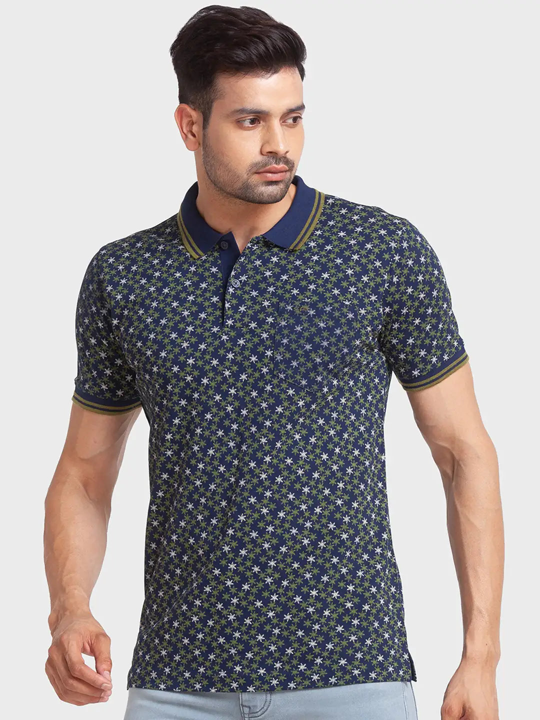 Men Tailored Fit Orange Polo