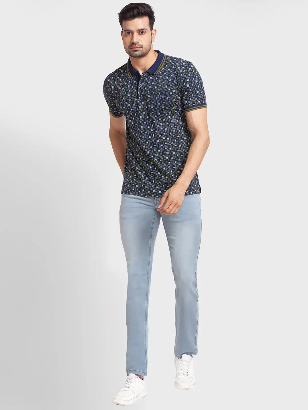 Men Tailored Fit Orange Polo