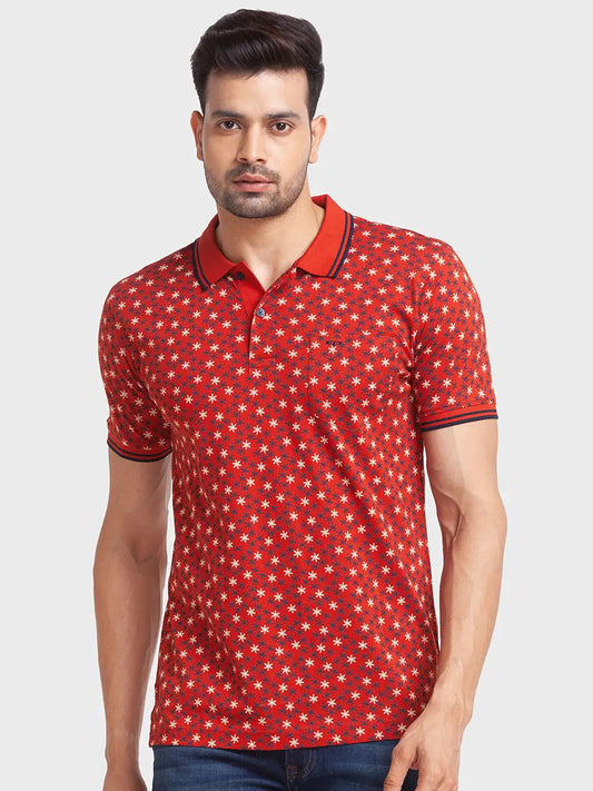 Men Tailored Fit Yellow Polo