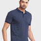 Men Tailored Fit Blue T-Shirt
