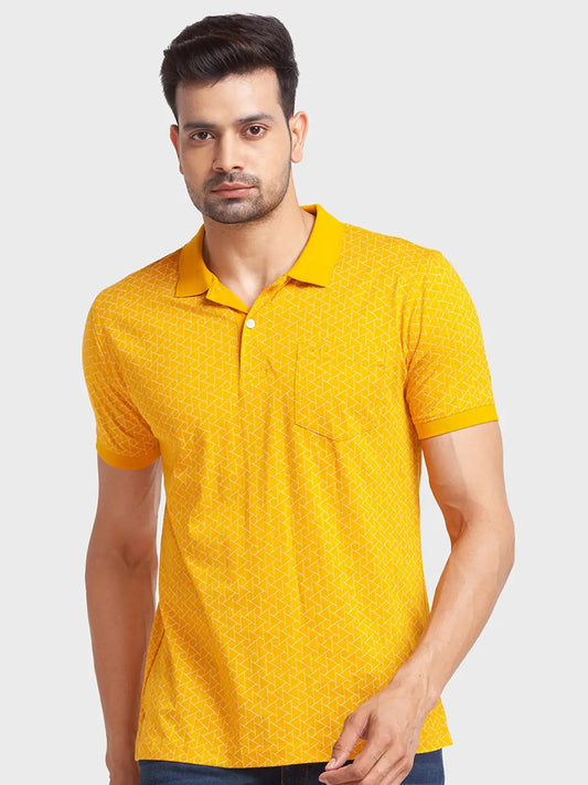 Men Tailored Fit Orange Polo