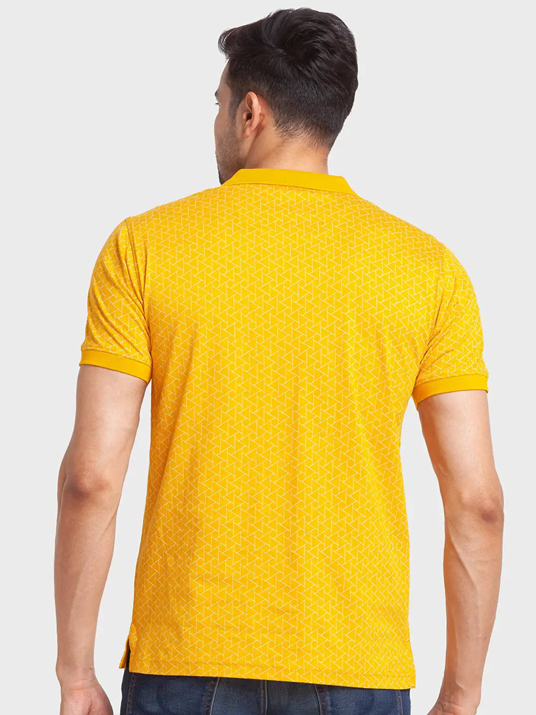 Men Tailored Fit Orange Polo