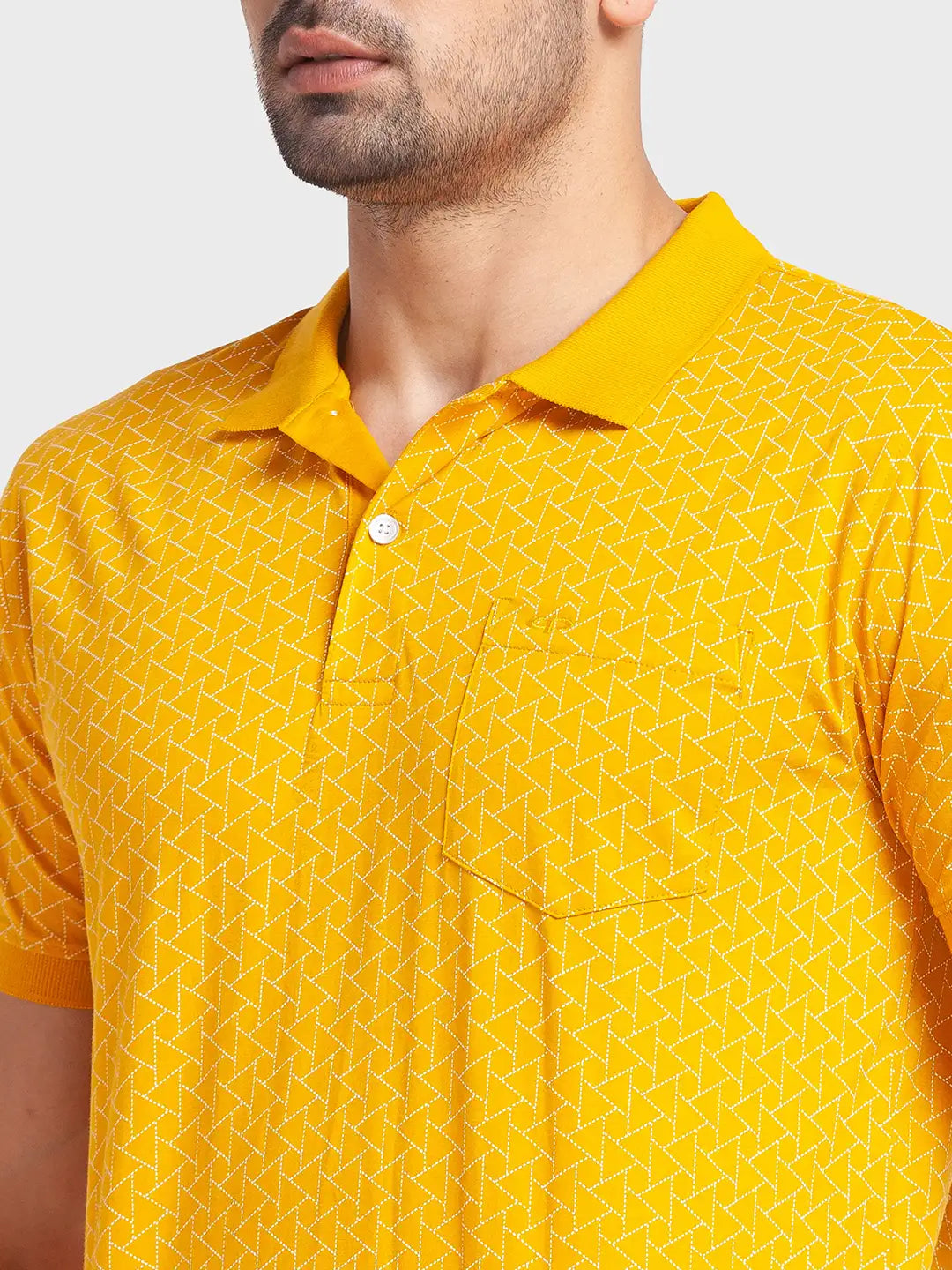 Men Tailored Fit Orange Polo