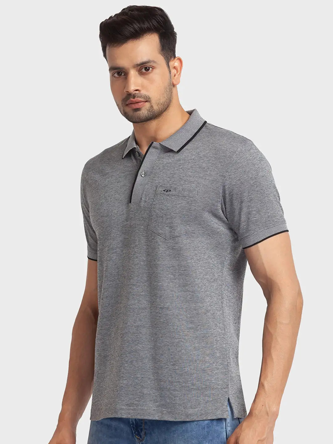 Men Tailored Fit Green Polo