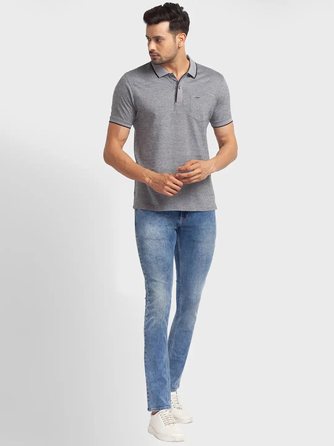 Men Tailored Fit Green Polo