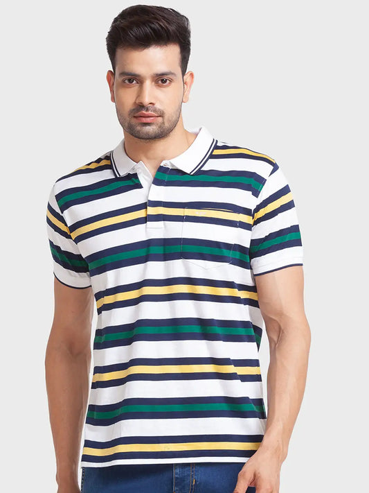 Men Tailored Fit Yellow Polo