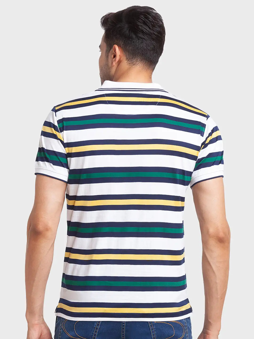 Men Tailored Fit Yellow Polo