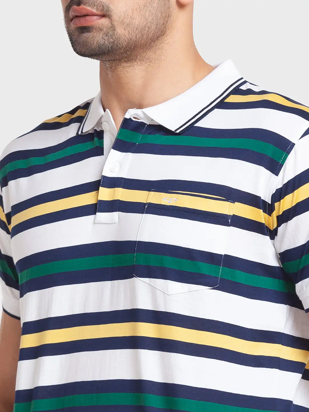 Men Tailored Fit Yellow Polo