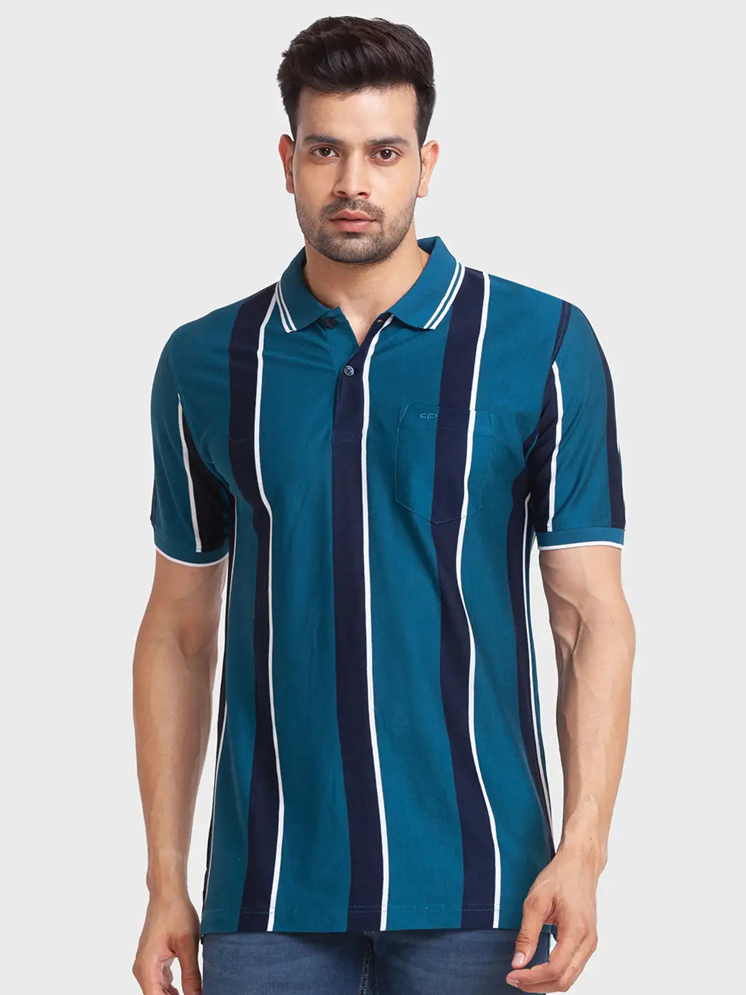 Men Tailored Fit Orange Polo