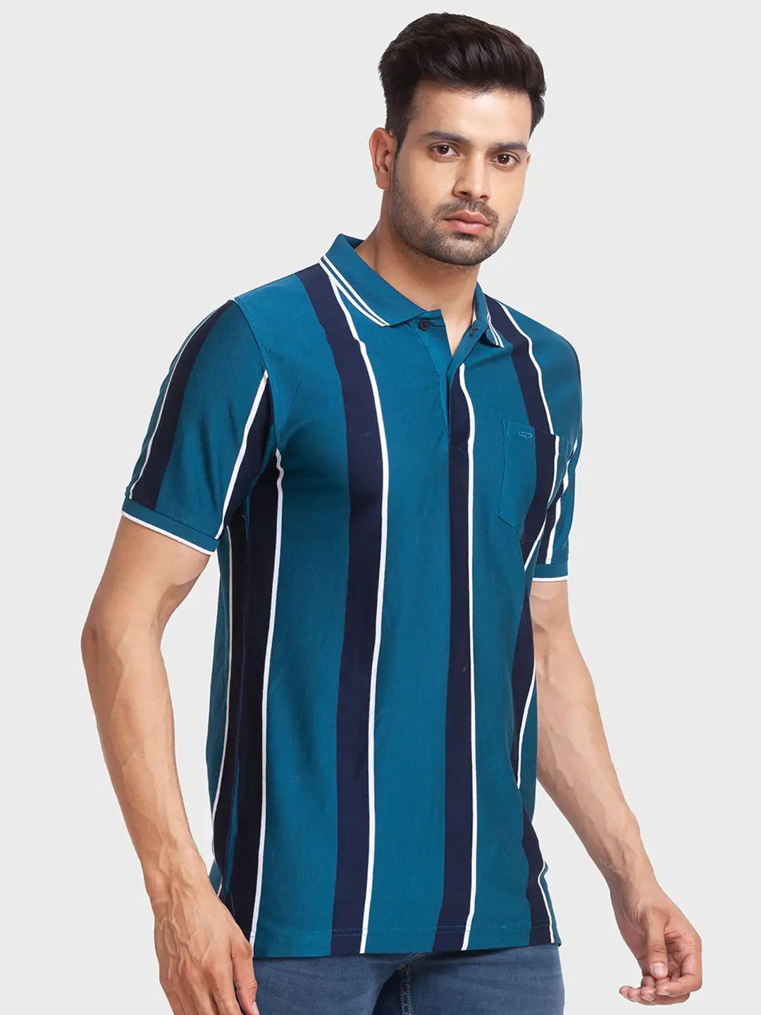 Men Tailored Fit Orange Polo