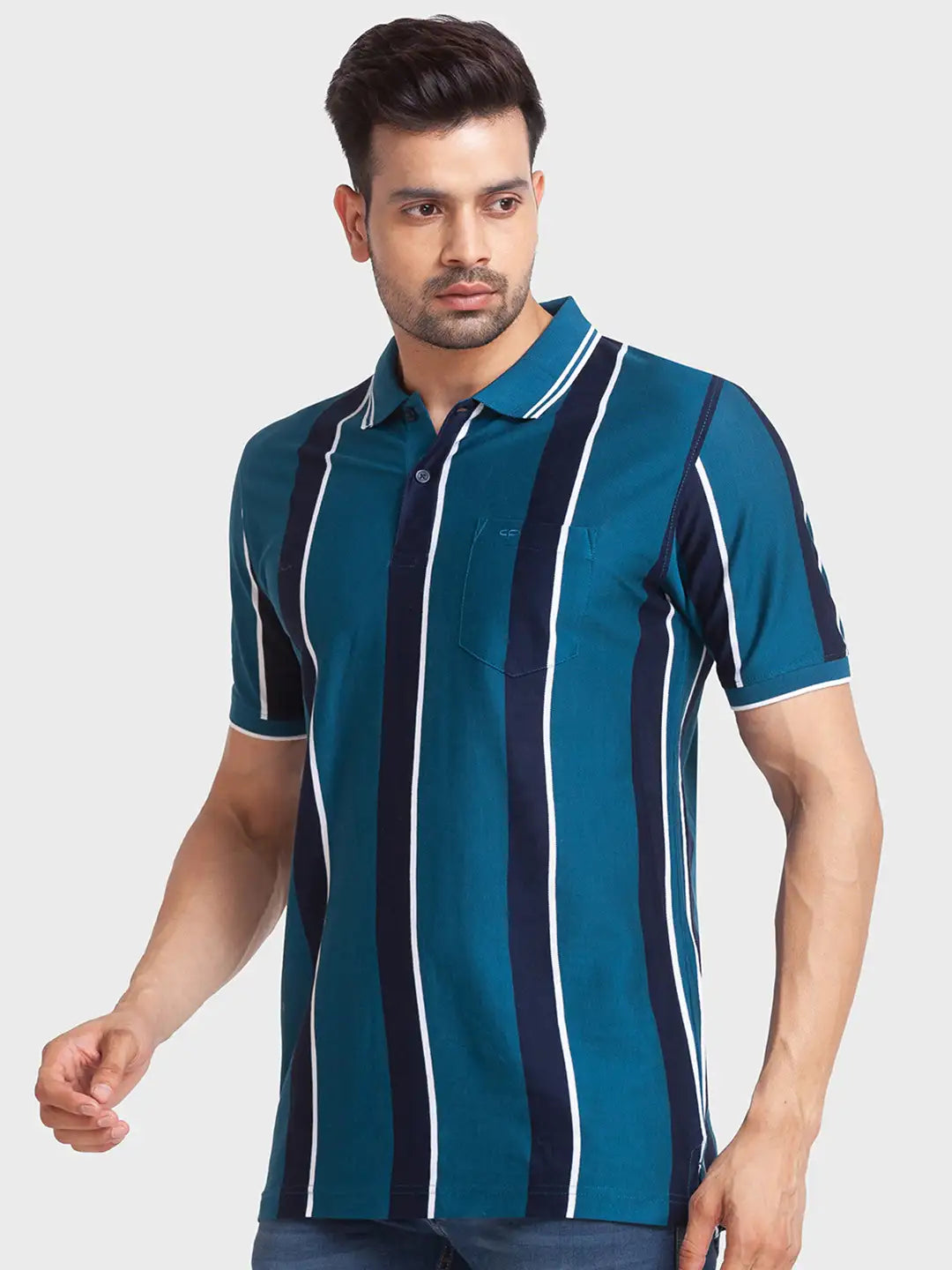 Men Tailored Fit Orange Polo