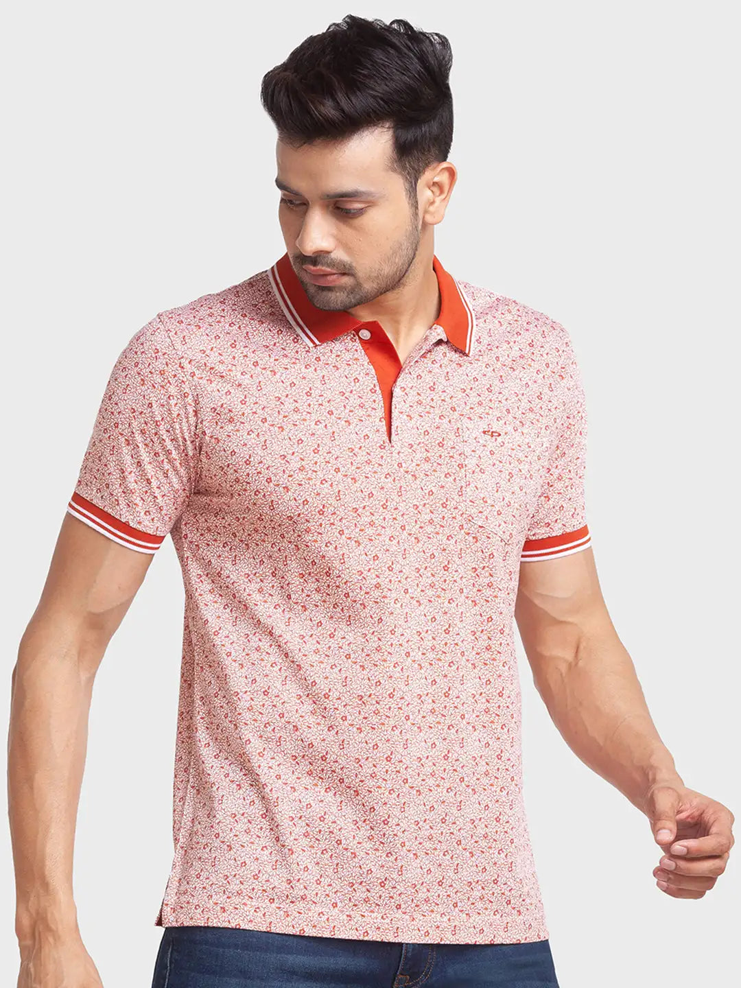 Men Tailored Fit Maroon Polo