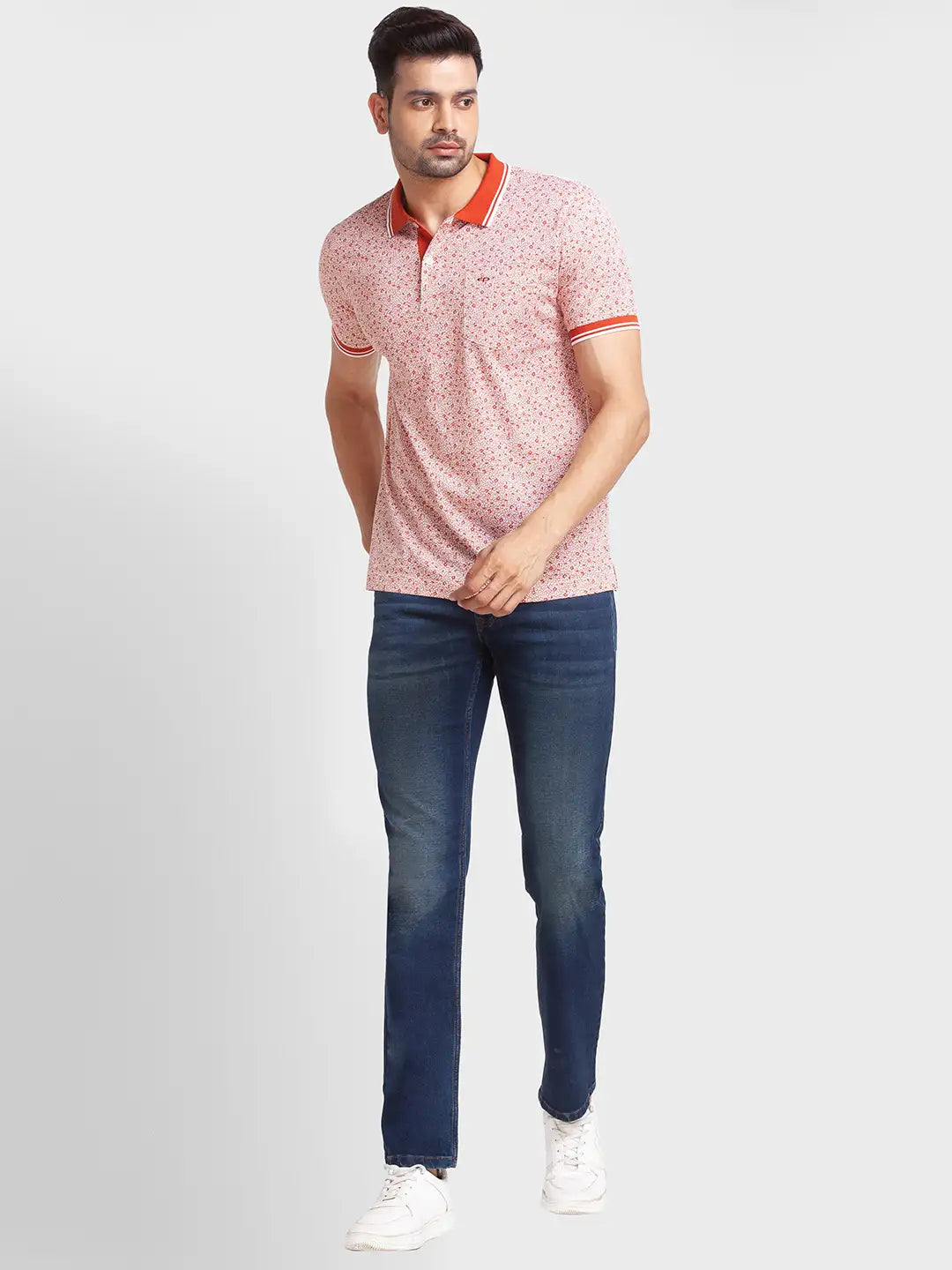 Men Tailored Fit Maroon Polo