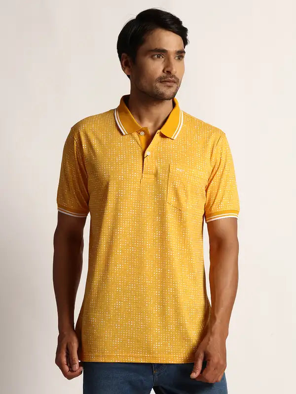 Men Tailored Fit Orange T-Shirt