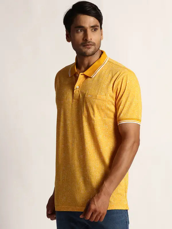 Men Tailored Fit Orange T-Shirt