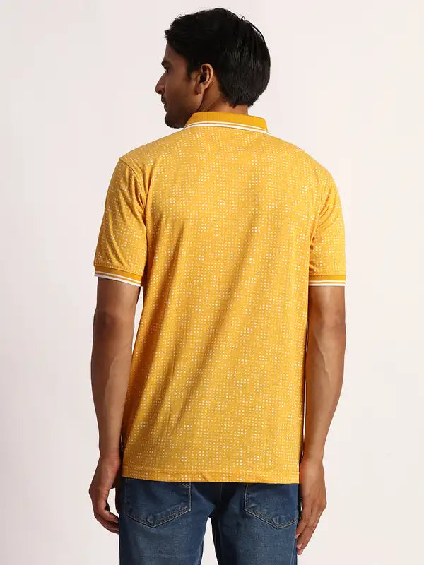 Men Tailored Fit Orange T-Shirt