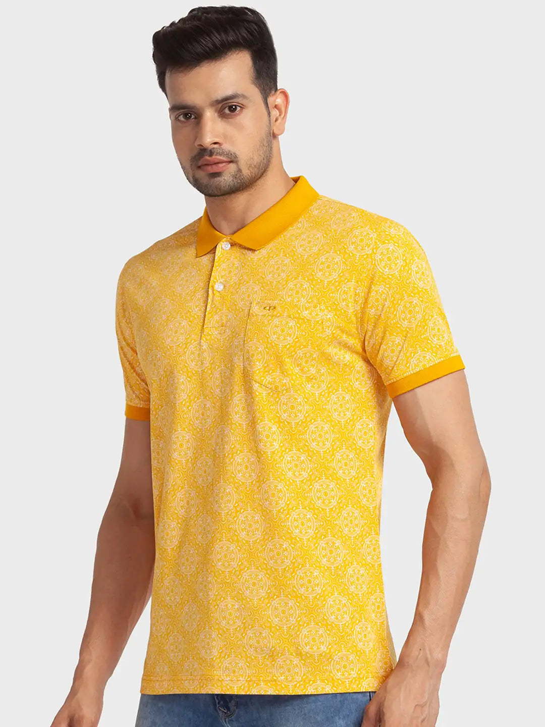 Men Tailored Fit Blue Polo