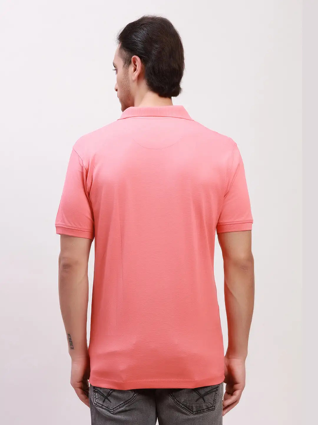 Colorplus Men Green Solid Tailored Fit Cotton T-Shirt