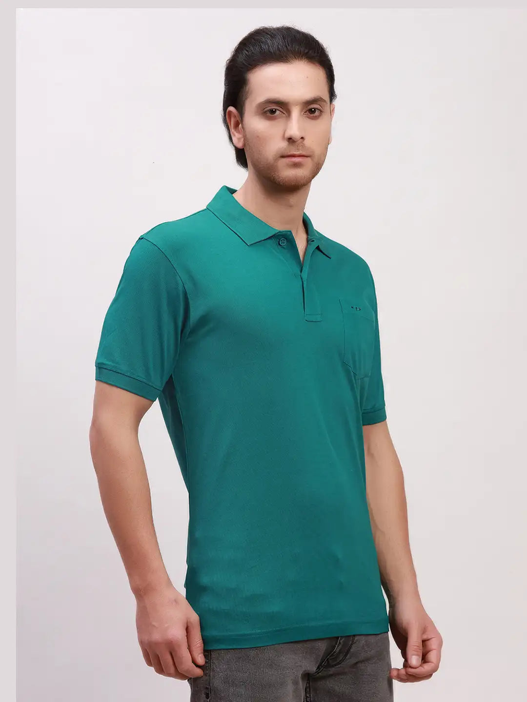 Colorplus Men Khaki Solid Piece Dyed Nuvo Fit Cotton Blend Trouser