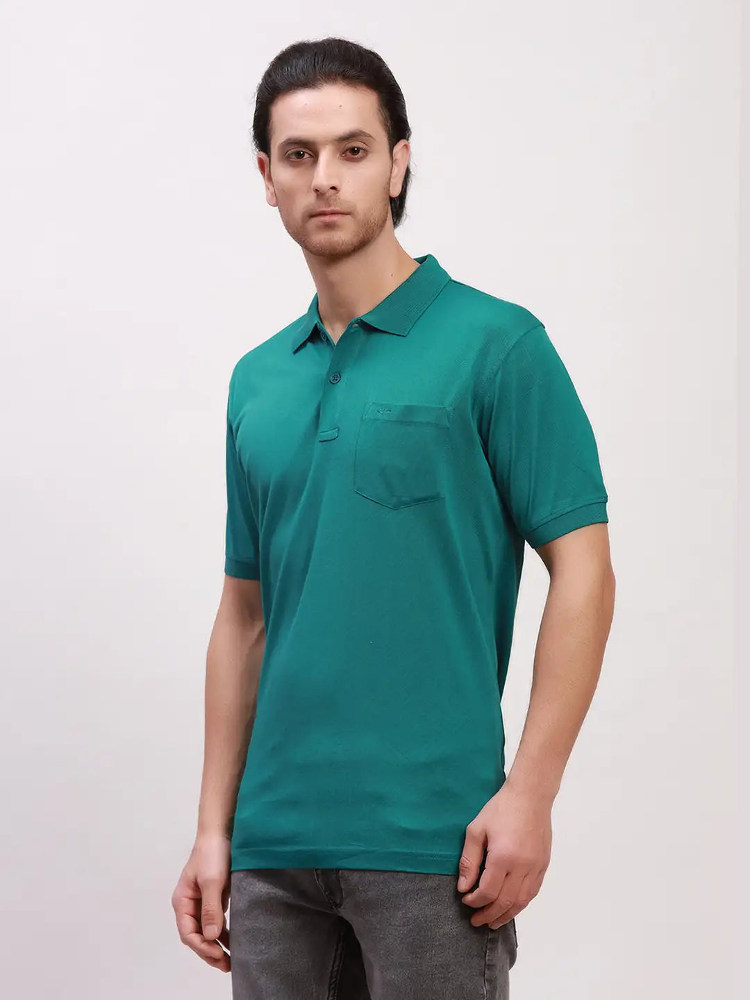 Colorplus Men Khaki Solid Piece Dyed Nuvo Fit Cotton Blend Trouser