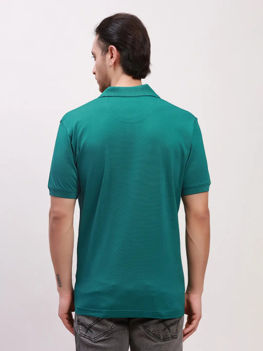 Colorplus Men Khaki Solid Piece Dyed Nuvo Fit Cotton Blend Trouser