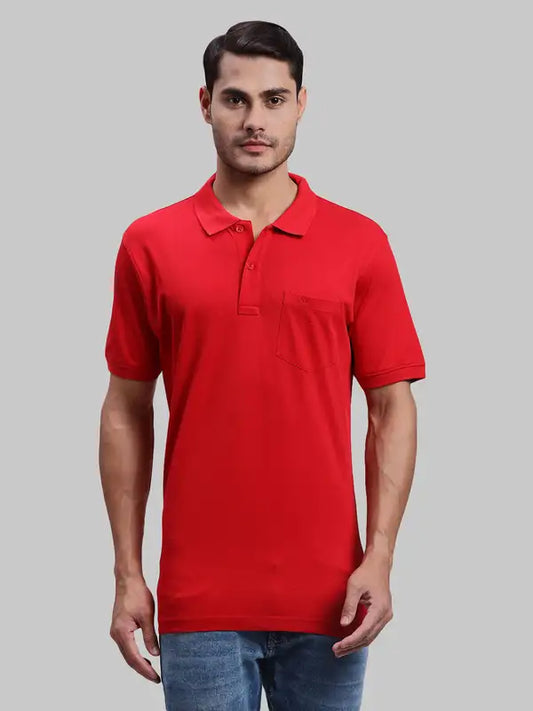 Men Tailored Fit Navy Polo