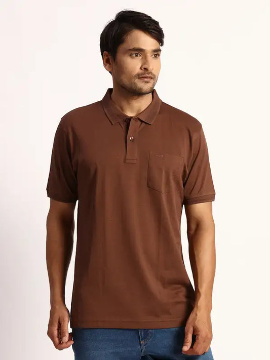 Men Tailored Fit Blue T-Shirt