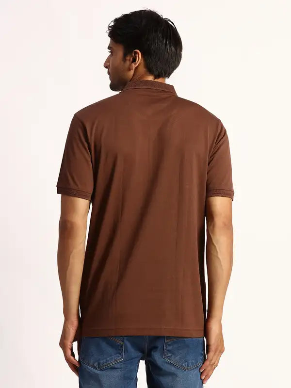 Men Tailored Fit Blue T-Shirt