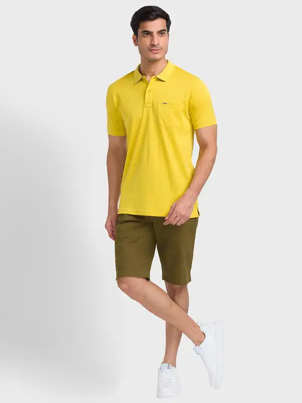 Men Tailored Fit Blue T-Shirt
