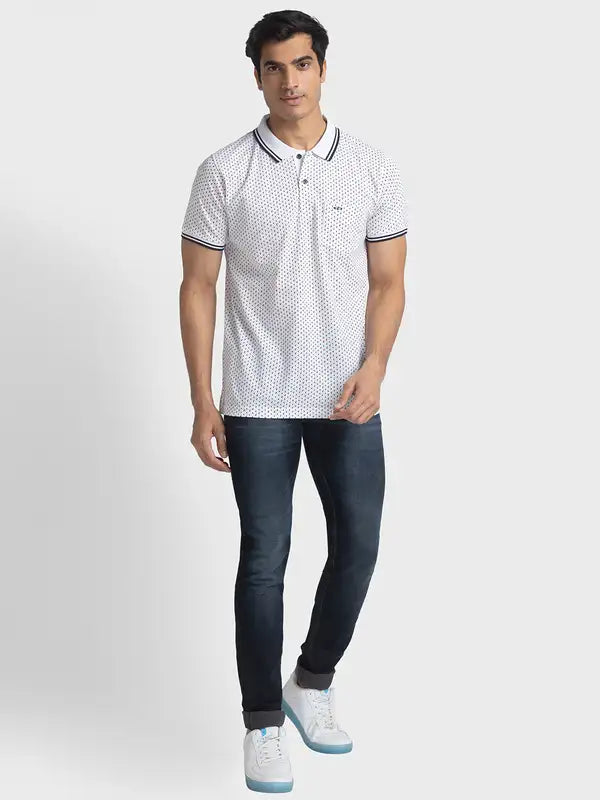 Men Tailored Fit Blue T-Shirts