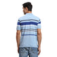 ColorPlus Men Navy Stripe Regular Fit Cotton Half Sleeve T-Shirt