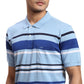 ColorPlus Men Navy Stripe Regular Fit Cotton Half Sleeve T-Shirt