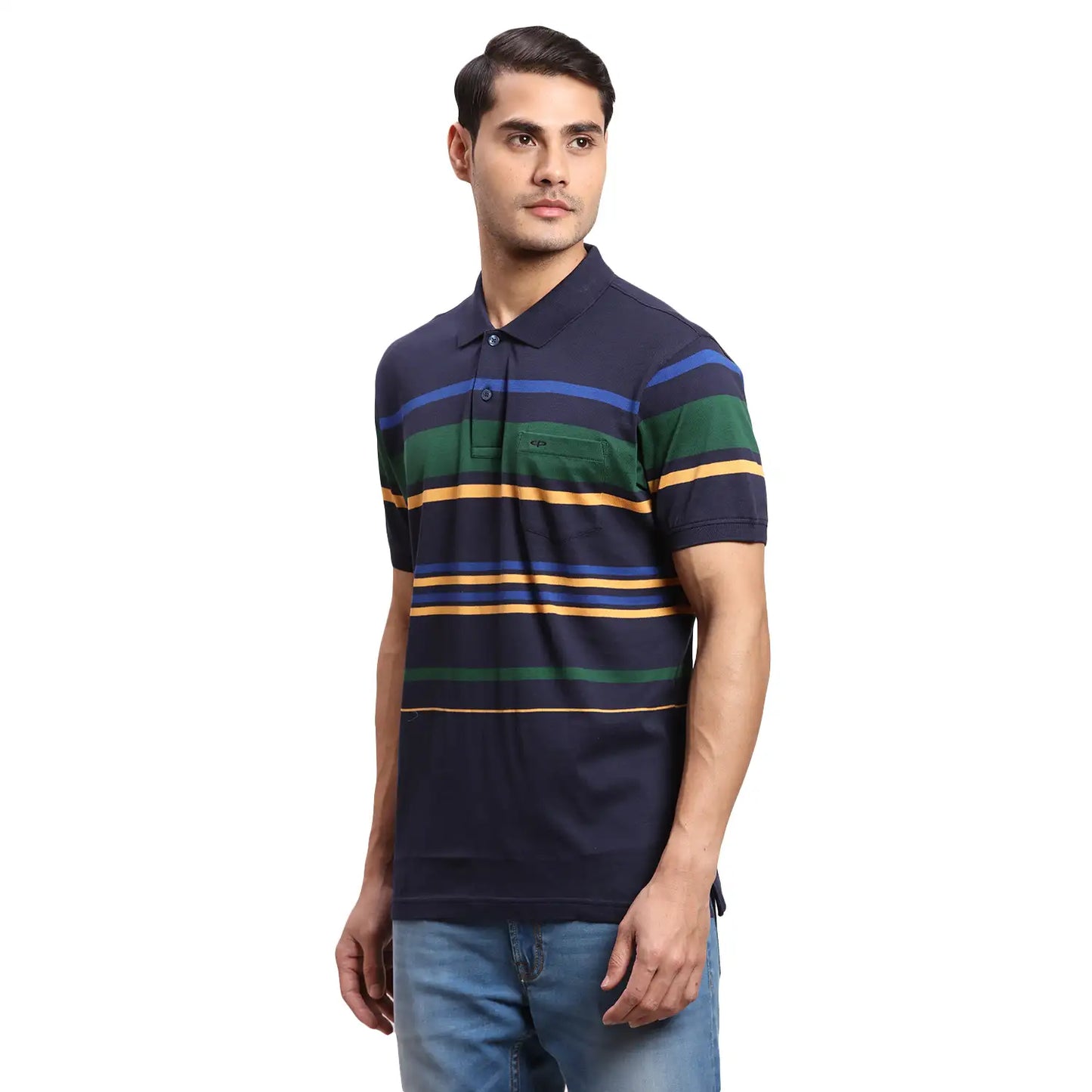 ColorPlus Men White Print Regular Fit Cotton Round Neck T-Shirt