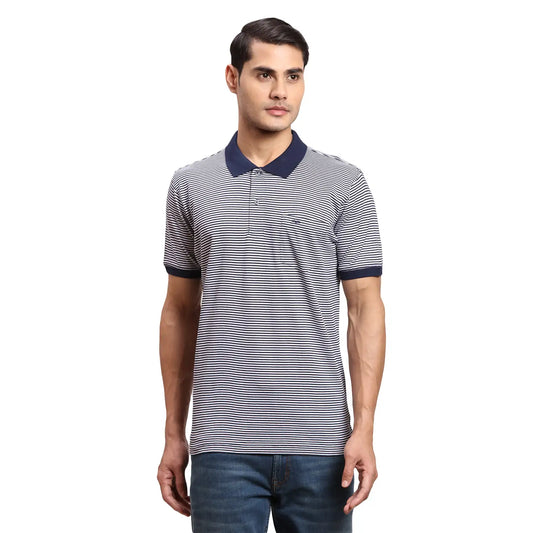 Men Brown Regular Fit Stripe Cotton Half Sleeve T-Shirt