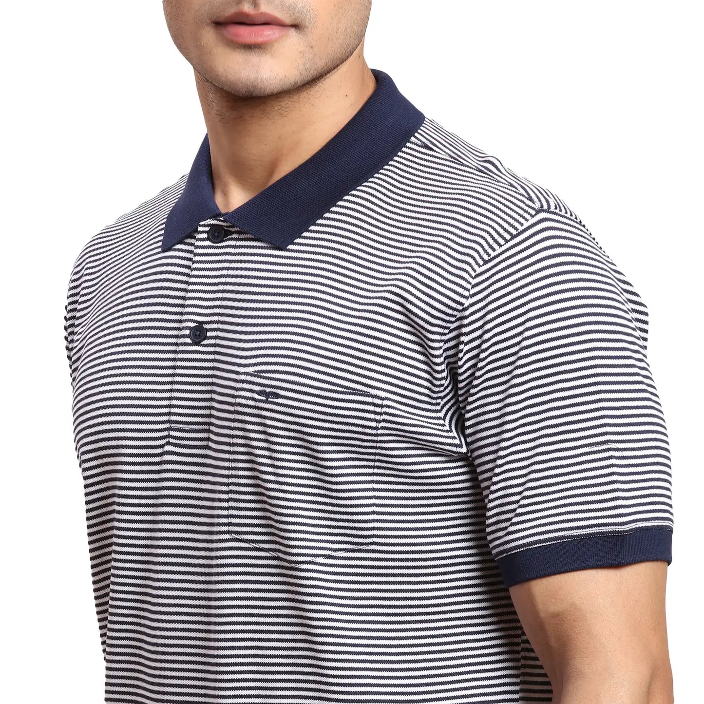 Men Brown Regular Fit Stripe Cotton Half Sleeve T-Shirt