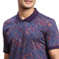 Men Blue Regular Fit Stripe Cotton Half Sleeve T-Shirt