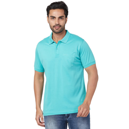 ColorPlus Men Green Print Regular Fit Cotton Half Sleeve T-Shirt
