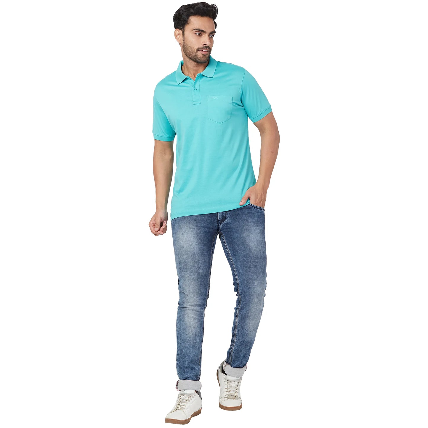 ColorPlus Men Green Print Regular Fit Cotton Half Sleeve T-Shirt
