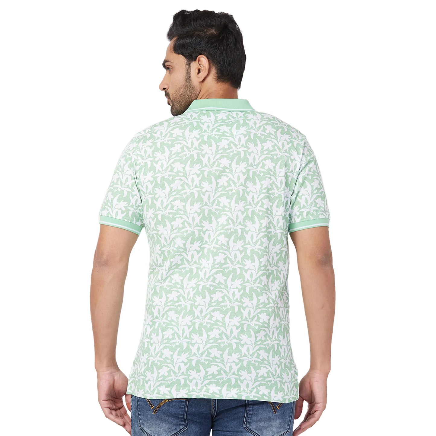 ColorPlus Men Red Print Regular Fit Cotton Half Sleeve T-Shirt