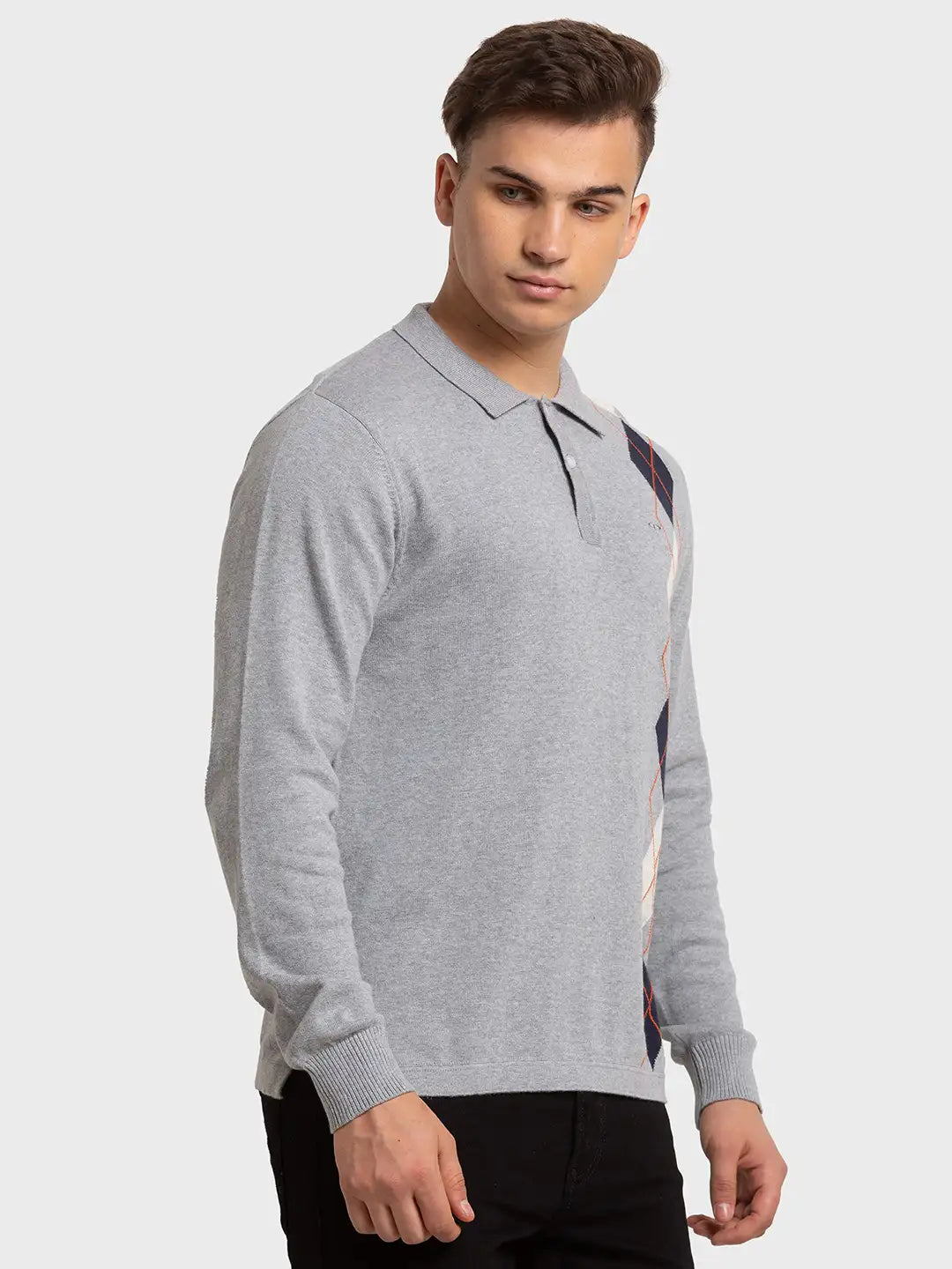 Men Tailored Fit Blue T-Shirt & Polo