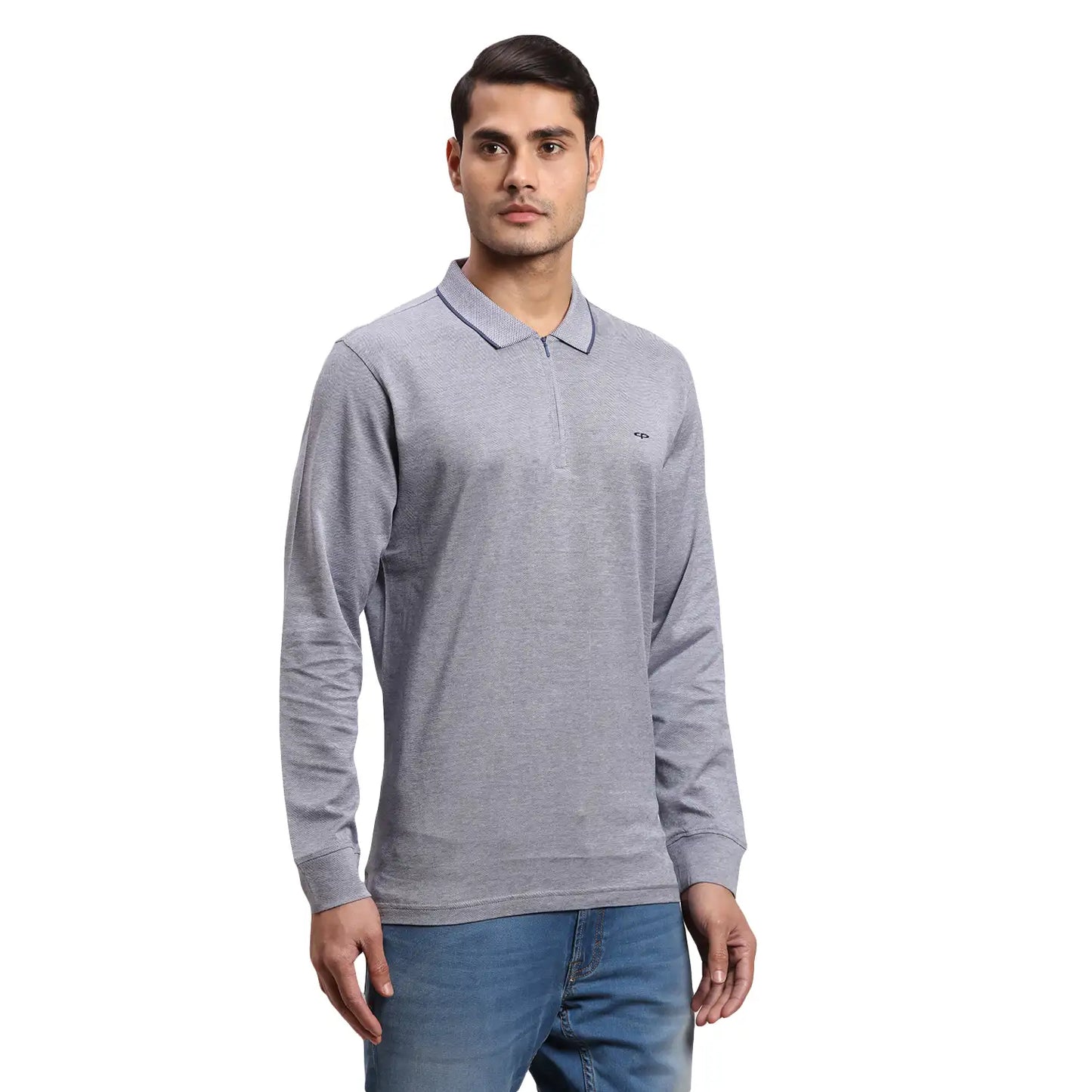 Men Orange Regular Fit Solid  Cotton Full Sleeve  T-Shirt