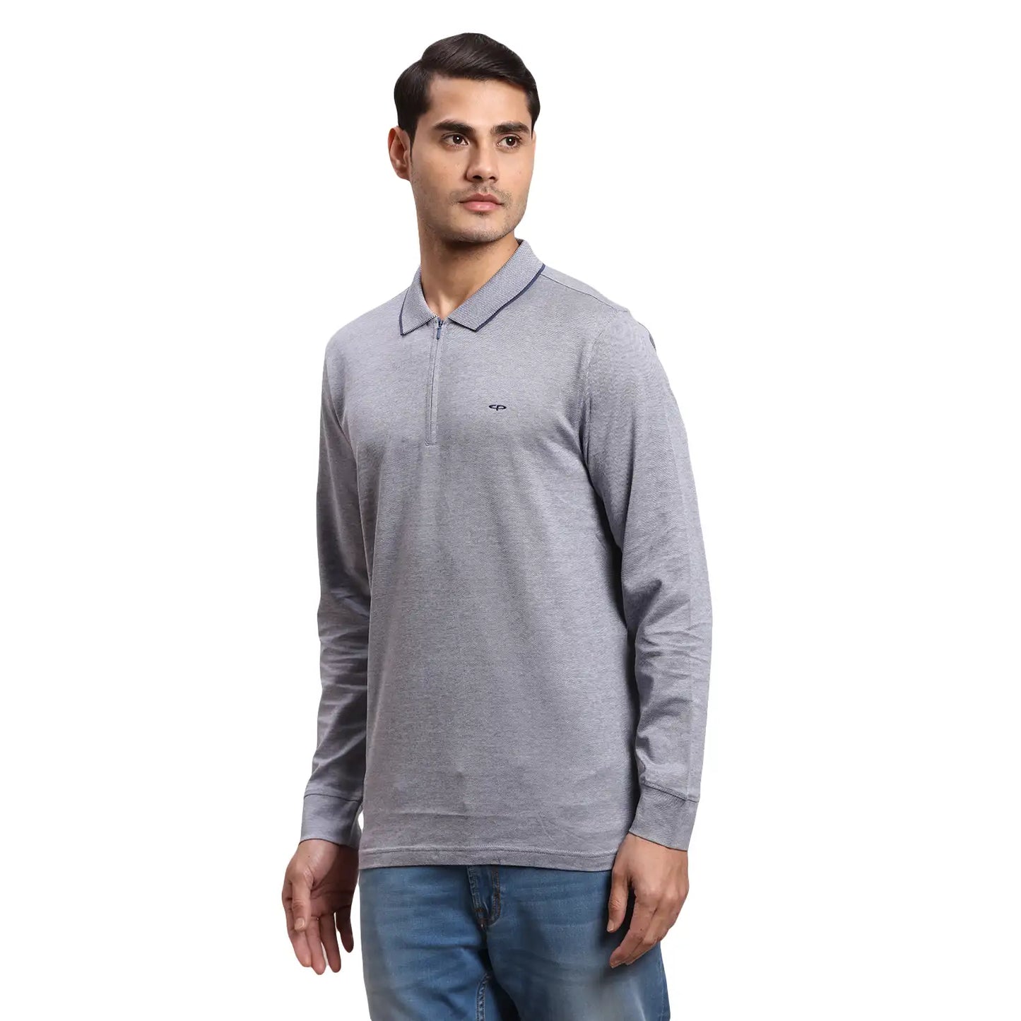 Men Orange Regular Fit Solid  Cotton Full Sleeve  T-Shirt